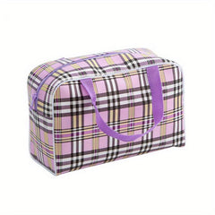 Bright Plaid Comestic Bag Toiletry Wash Hand held Bag