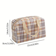 Bright Plaid Comestic Bag Toiletry Wash Hand held Bag