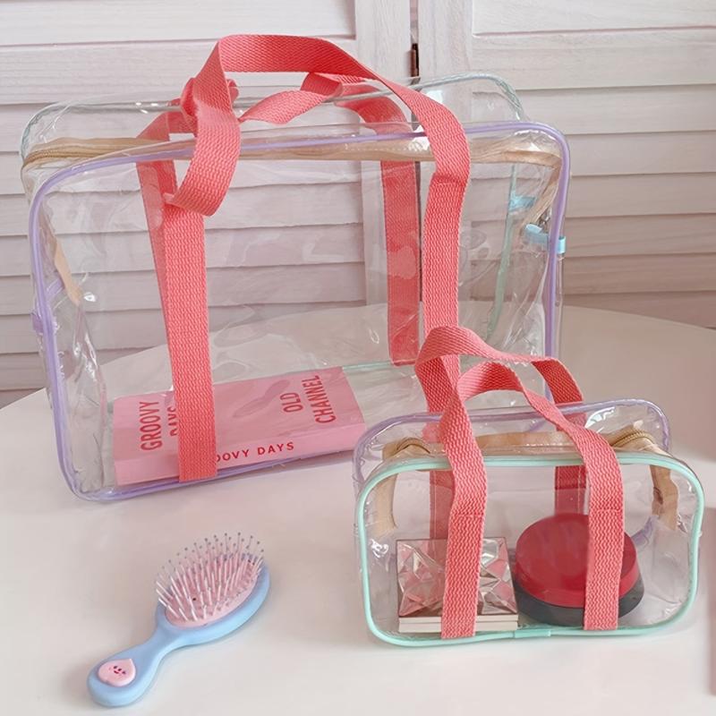 PU Leather Transparent Tote Bag Large Capacity Jelly Tote Bag