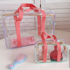 PU Leather Transparent Tote Bag Large Capacity Jelly Tote Bag