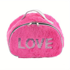 Sequin Love Plush Travel Storage Bag Small Shell Shaped Toiletry Bag