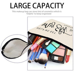 Words Print Cosmetic Bag Makeup Organizer Travel Toiletry Zipper Bag