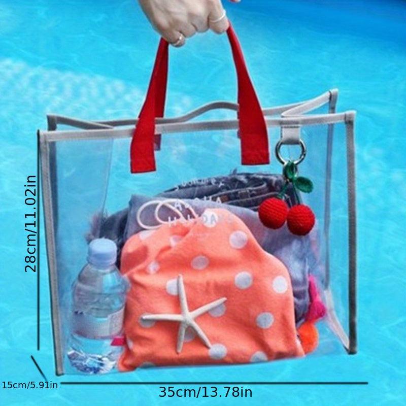 Transparent Beach Tote Bag Waterproof Large Capacity Toiletry Bag