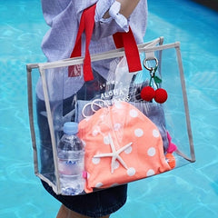 Transparent Beach Tote Bag Waterproof Large Capacity Toiletry Bag