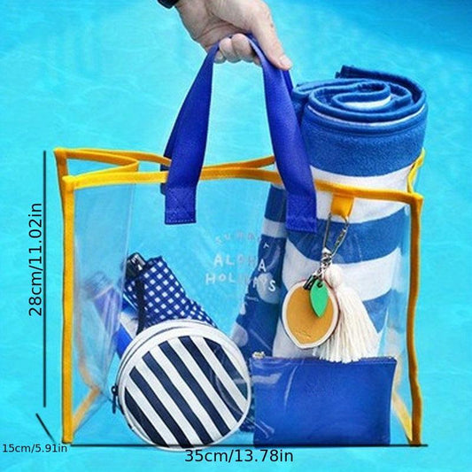 Transparent Beach Tote Bag Waterproof Large Capacity Toiletry Bag