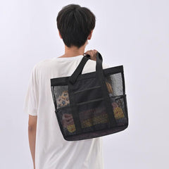 Large Capacity Beach Bag Polyester Mesh Travel Storage Bag