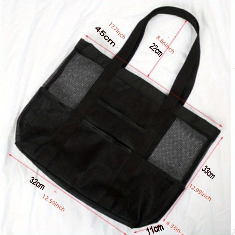 Large Capacity Beach Bag Polyester Mesh Travel Storage Bag