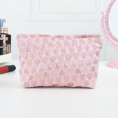 Pink Heart Toiletry Bag Large Capacity Cosmetic Bag