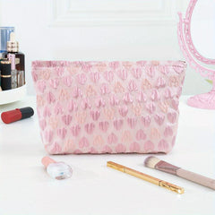 Pink Heart Toiletry Bag Large Capacity Cosmetic Bag