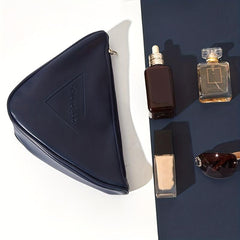 Triangle PU Leather Cosmetics Bags Waterproof Toiletry Bag Travel Storage