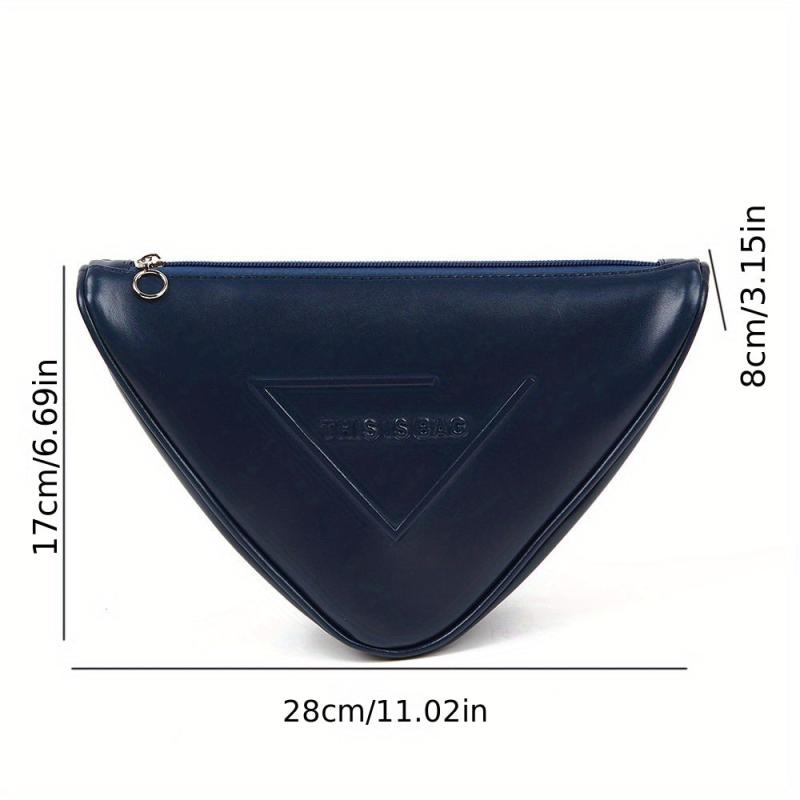 Triangle PU Leather Cosmetics Bags Waterproof Toiletry Bag Travel Storage
