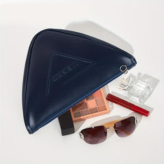 Triangle PU Leather Cosmetics Bags Waterproof Toiletry Bag Travel Storage