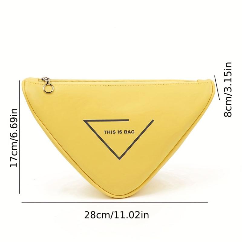 Triangle PU Leather Cosmetics Bags Waterproof Toiletry Bag Travel Storage