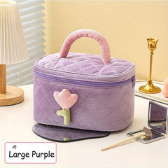 Waterproof Corduroy Toiletry Bag Tulip Cosmetics Bag Travel
