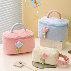 Waterproof Corduroy Toiletry Bag Tulip Cosmetics Bag Travel