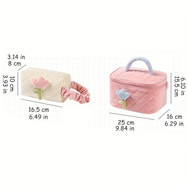 Waterproof Corduroy Toiletry Bag Tulip Cosmetics Bag Travel