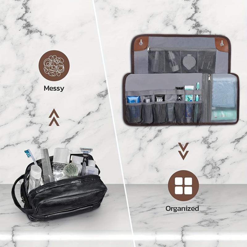 Men's Travel Toiletry Bag Waterproof Compact Bathroom Organizer