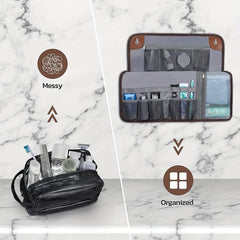 Men's Travel Toiletry Bag Waterproof Compact Bathroom Organizer