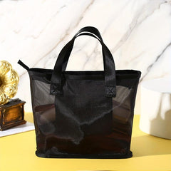 Mesh Hand Wash Bag Embroidered Travel Cosmetic Bag