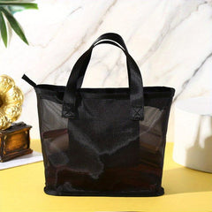 Mesh Hand Wash Bag Embroidered Travel Cosmetic Bag