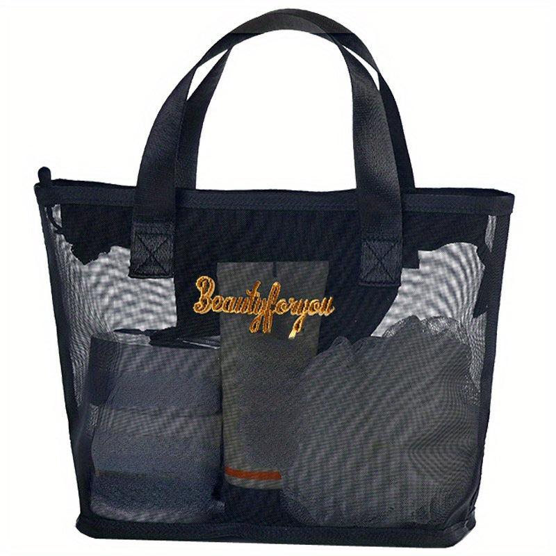 Mesh Hand Wash Bag Embroidered Travel Cosmetic Bag