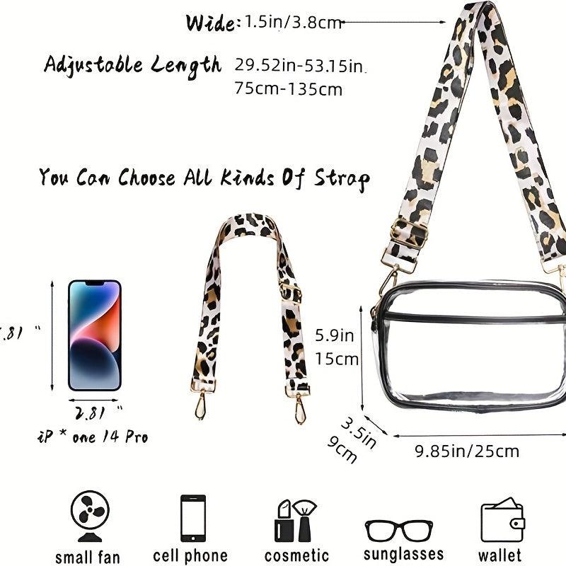 Clear Crossbody Bag Adjustable Strap Waterproof Shoulder Bag