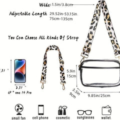 Clear Crossbody Bag Adjustable Strap Waterproof Shoulder Bag