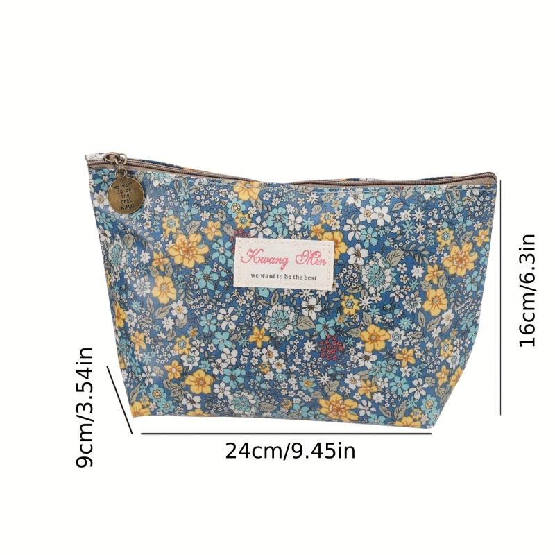 3pcs Floral Zipper Cosmetic Travel Toiletry Bag Set