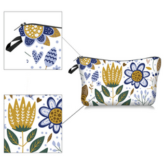 Floral Makeup Bag Waterproof Zipper Cosmetics Bag