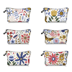 Floral Makeup Bag Waterproof Zipper Cosmetics Bag