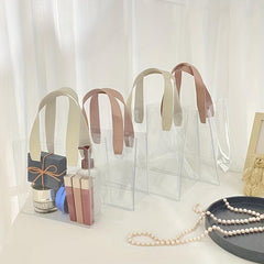Transparent Plastic PVC Tote Bag Travel Toiletry Bag