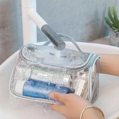 Portable Transparent PVC Cosmetics Bag Toiletry Bag Travel Business Strip