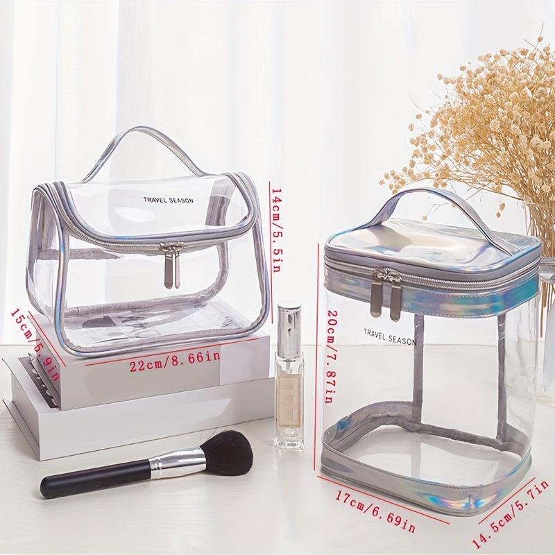 Portable Transparent PVC Cosmetics Bag Toiletry Bag Travel Business Strip
