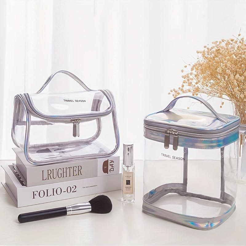 Portable Transparent PVC Cosmetics Bag Toiletry Bag Travel Business Strip