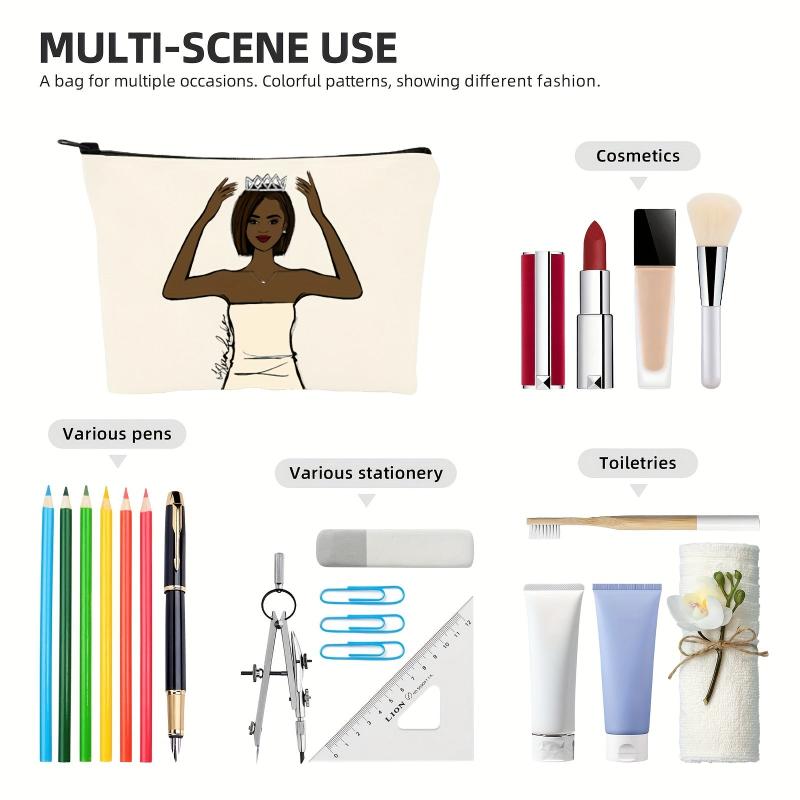Cartoon Girl Cosmetic Bag for Women Men Stationary Bag