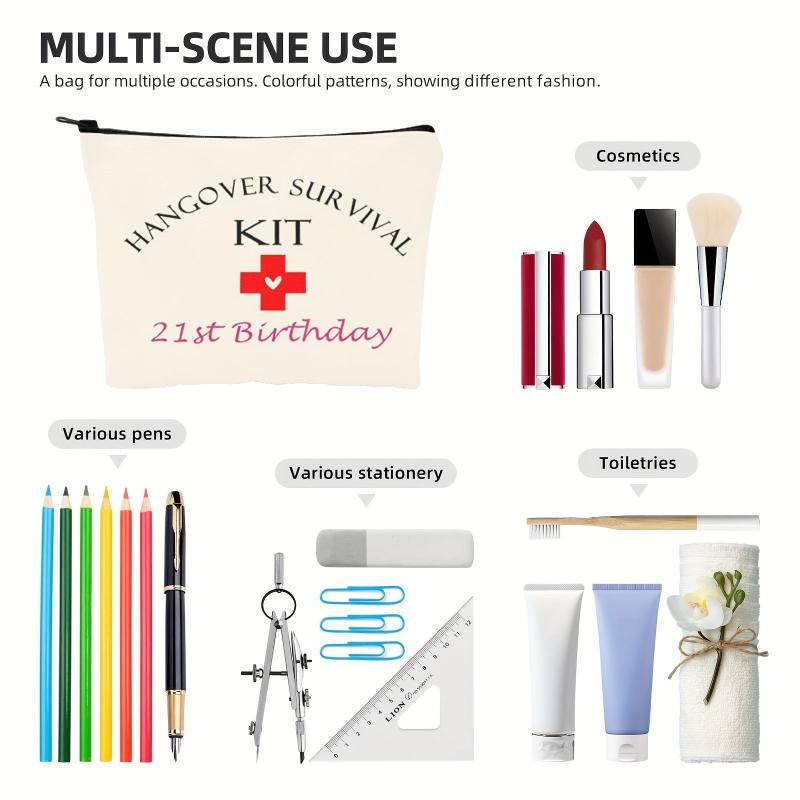 Letter Pattern Cosmetic Bag 21st Birthday Stationary Pen Pencil Handbag