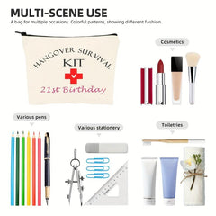 Letter Pattern Cosmetic Bag 21st Birthday Stationary Pen Pencil Handbag