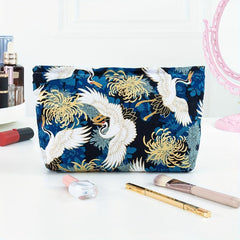 Crane Chrysanthemum Wash Bag Large Cosmetic Travel Storage