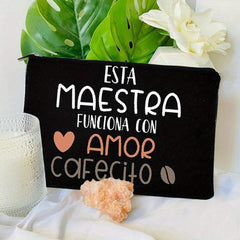 Spanish Printed Cosmetic Bag School Stationery Travel Toiletry Storage Bag