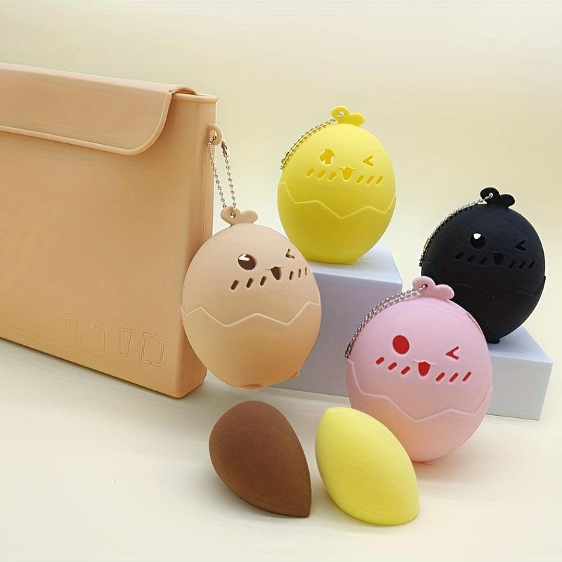 Silicone Makeup Sponge Holder Shatterproof Breathable Case For Travel