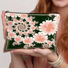 Floral Print Small Cosmetic Bag Travel Makeup Bag Storage Organizer