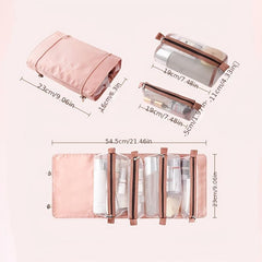 Large Capacity Roll Up Cosmetic Bag Travel Toiletry Organizer