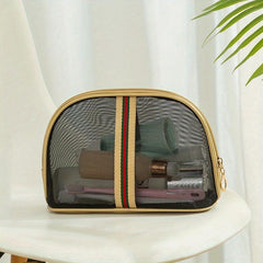 Large Capacity Mesh Cosmetics Bag for Travel Toiletries
