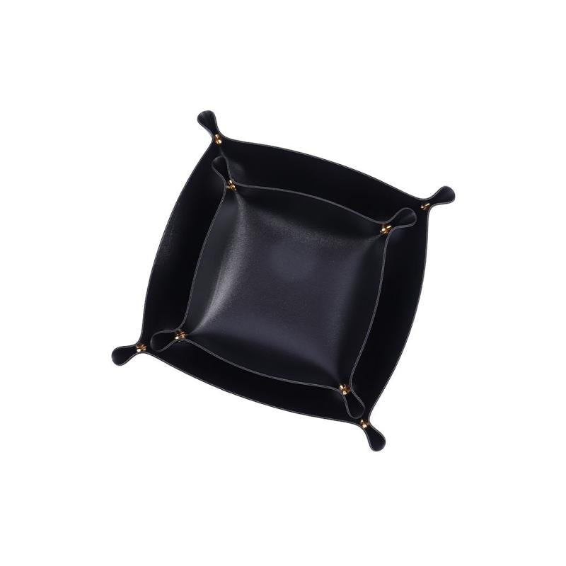 Leather Jewelry Tray Watch Coin Key Phone Nightstand Organizer Box