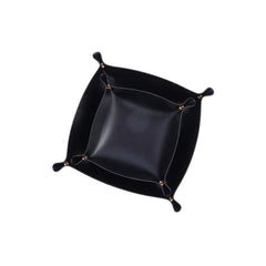 Leather Jewelry Tray Watch Coin Key Phone Nightstand Organizer Box