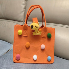 Funny Lion Deer Felt Handbag Large Capacity Shopping Bag Colorful Storage Bag