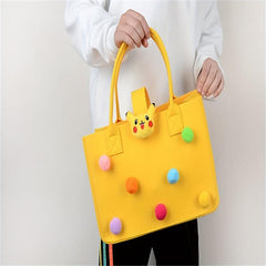 Funny Lion Deer Felt Handbag Large Capacity Shopping Bag Colorful Storage Bag