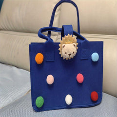 Funny Lion Deer Felt Handbag Large Capacity Shopping Bag Colorful Storage Bag