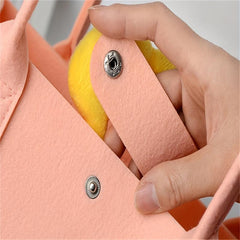 Funny Lion Deer Felt Handbag Large Capacity Shopping Bag Colorful Storage Bag