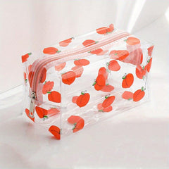 Flower Transparent Waterproof Cosmetic Bag Portable Storage Travel Toiletry Bag